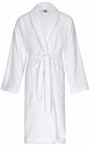 Hotel Bathrobe white knitted terry 380gm² Shawl collar 10 pieces per box