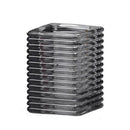 Q-Lights, Square Ribbed Glass, Kleur Smoke, prijs per stuk. - Lanza Tafelaankleding