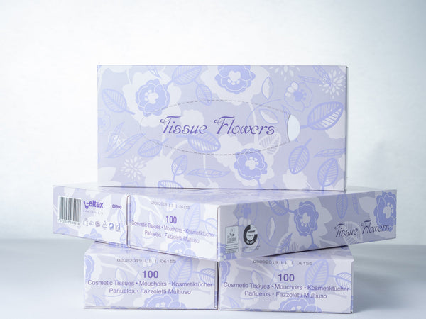 Tissues, 40 boxes of 100 pieces in a box.