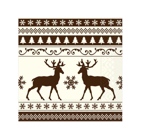 Tissue Servetten Kerst Basti 33x33 1/4 vouw doos a 800 stuks - Lanza Tafelaankleding