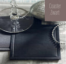 Coasters zwart vierkant 95 x 95 mm met binnenrand doos a 1000 stuks. - Lanza Tafelaankleding