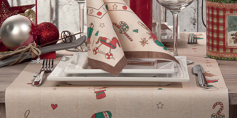 Kerst Tafelaankleding Coasters Grace 85x85mm - Lanza Tafelaankleding