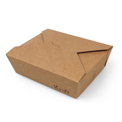 Maaltijdbak - Lunchbox 1000ml Kraft Bruin Karton
